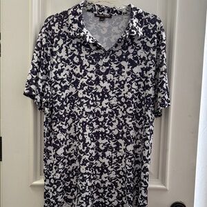 Michael Kors Men's Navy and White Abstract Polo Shirt